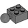 LEGO Dark Stone Gray Brick 2 x 2 with Ball Joint and Axlehole without Holes in Ball (57909)