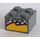 LEGO Dunkles Steingrau Backstein 2 x 2 mit Checkered und Gelb Muster Aufkleber (3003)