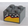 LEGO Dark Stone Gray Brick 2 x 2 with Checkered and Yellow Pattern Sticker (3003)