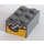 LEGO Dunkles Steingrau Backstein 2 x 3 mit Checkered und Gelb Muster Aufkleber (3002)