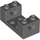 LEGO Gris pierre foncé Brique 2 x 4 x 1.3 avec 2 x 2 Coupé et des trous (18975 / 26447)