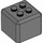 LEGO Dunkles Steingrau Backstein 3 x 3 x 2 Cube mit 2 x 2 Bolzen auf oben (66855)