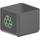 LEGO Dark Stone Gray Brick 3 x 3 x 2 Cube with 2 x 2 Studs on Top with Green Recycling Arrows (Both Sides) Sticker (66855)