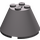 LEGO Dark Stone Gray Cone 4 x 4 x 2 with Axle Hole (3943)