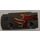 LEGO Dark Stone Gray Curved Panel 7 x 3 with Dark red flame right Sticker (24119)