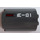 LEGO Dark Stone Gray Cylinder 2 x 4 x 4 Half with &#039;DANGER&#039; and &#039;E-01&#039; on right side Sticker (6218)