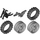 레고 다크 스톤 그레이 Dirt Bike with Black Chassis and Medium Stone Gray Wheels