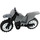 LEGO Dark Stone Gray Dirt Bike with Black Chassis and Medium Stone Gray Wheels