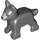 LEGO Dark Stone Gray Dog with Gray Muzzle and Black Nose