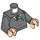 LEGO Dunkles Steingrau Draco Malfoy mit Pullover mit Schild Minifigur Torso (973 / 76382)