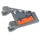 LEGO Dark Stone Gray Flag 2 x 2 Angled with orange and silver decoration side right Sticker without Flared Edge (44676)