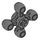 LEGO Dark Stone Gray Gear with 4 Knobs (32072 / 49135)