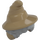 LEGO Dunkles Steingrau Haar mit Dunkel Beige Pointed Hut (68515)