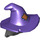 LEGO Dunkles Steingrau Haar mit Purple Witch Hut (20606 / 21460)