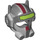 LEGO Dark Stone Gray Helmet with Raised Visor, Antennas and Red Stripe (68804)