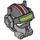 LEGO Dark Stone Gray Helmet with Raised Visor, Antennas and Red Stripe (68804)