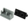 LEGO Gris Pierre Foncé Hinge Brick 1 x 2 with Black Top Plate (3937 / 3938)