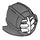 LEGO Dunkles Steingrau Kendo Helm mit Gitter Maske mit Weiß Gitter (98130 / 99201)