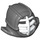 LEGO Dunkles Steingrau Kendo Helm mit Gitter Maske mit Weiß Gitter (98130 / 99201)