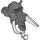 LEGO Dunkles Steingrau Mammoth Maske mit Tusks mit Lavender Wounds und Copper Forehead (17420 / 20911)