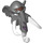 LEGO Grigio pietra scuro Mammoth Maschera con Tusks con Lavanda Wounds e Rame Forehead (17420 / 20911)