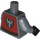 LEGO Mørk stengrå Minifig Torso med Brun Bælte og Slver Chainmail (973)