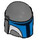 LEGO Dark Stone Gray Minifigure Helmet with Mandalorian Blue and Black (87610)