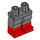 LEGO Dunkles Steingrau Minifigure Hüften und Beine mit rot Boots (21019 / 77601)
