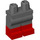 LEGO Dunkles Steingrau Minifigure Hüften und Beine mit rot Boots (21019 / 77601)