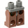 LEGO Donker Steengrijs Minifigure Heupen met Reddish Brown Poten (73200 / 88584)