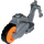 LEGO Dark Stone Gray Motor Cycle Frame with Orange Flywheel (69869)