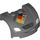 LEGO Grigio pietra scuro Mudgard Bonnet 3 x 4 x 1.3 Curvo con Griglia e Smile e german Bandiera (70126 / 98835)