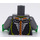 LEGO Dark Stone Gray Nexo Knights Minifig Torso with Orange, Gold, Lime and Wolf Head Decoration (973 / 76382)