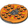 LEGO Donker steengrijs Ninjago Spinner met Bright Licht Oranje Faces en Rood Flames (92547)