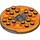LEGO Donker Steengrijs Ninjago Spinner met Bright Light Oranje Faces en Rood Flames (92547)