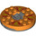 LEGO Gris pierre foncé Ninjago Spinner avec Bright Light Orange Faces et rouge Flames (92547)