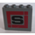 LEGO Gris pierre foncé Panneau 1 x 4 x 3 avec Noir &#039;S&#039; dans Dark rouge Carré Autocollant avec supports latéraux, tenons creux (35323)