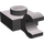 LEGO Dunkles Steingrau Platte 1 x 1 mit Horizontaler Clip (Dick geöffneter O-Clip) (52738 / 61252)