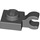 LEGO Dark Stone Gray Plate 1 x 1 with Horizontal Clip (Thick Open &#039;O&#039; Clip) (52738 / 61252)