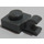 LEGO Dark Stone Gray Plate 1 x 1 with Horizontal Clip (Thick Open &#039;O&#039; Clip) (52738 / 61252)