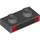 LEGO Dark Stone Gray Plate 1 x 2 with Black and Red (3023 / 106728)