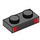 LEGO Dunkles Steingrau Platte 1 x 2 mit Schwarz und rot (3023 / 106728)