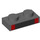 LEGO Gris pierre foncé assiette 1 x 2 avec Noir et rouge (3023 / 106728)