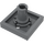LEGO Dark Stone Gray Plate 2 x 2 with Bottom Pin (Small Holes in Plate) (2476)