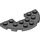 LEGO Gris pierre foncé assiette 3 x 6 Rond Demi Cercle avec Coupé (18646)