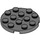 LEGO Gris pierre foncé assiette 4 x 4 Rond avec Trou et Snapstud (60474)