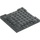 LEGO Dark Stone Gray Plate 8 x 8 x 0.7 with Cutouts (2628)