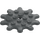 LEGO Mørk stengrå Plade Rund 4 x 4 med 10 Gear Tænder (35443)