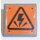 LEGO Donker Steengrijs Roadsign Clip-Aan 2 x 2 Vierkant met Electricity Danger Sign Sticker met Open &#039;O&#039;-clip (15210)