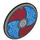 LEGO Dark Stone Gray Shield - Curved with Blue and Red (75902 / 104511)